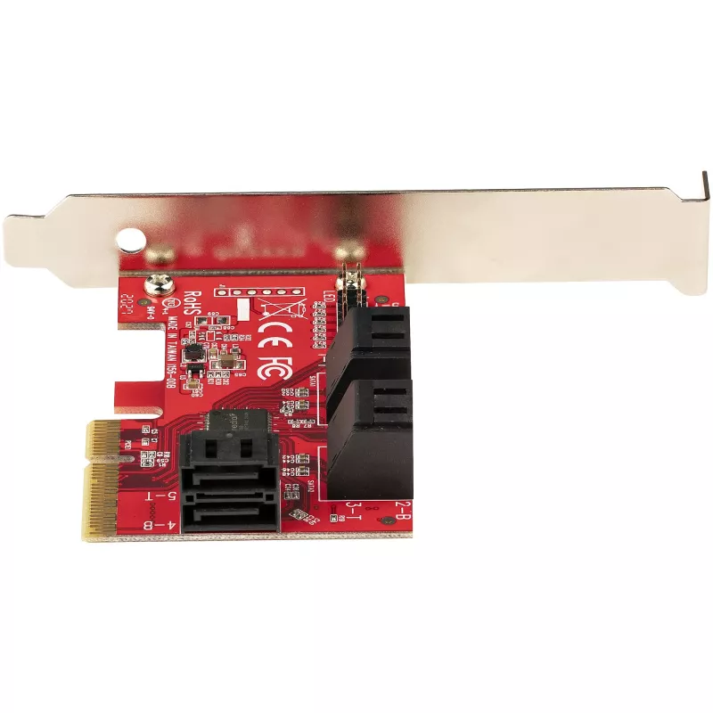 Placa SATA PCIe StarTech.com – Placa de expansão PCIe SATA de 6 portas – 6 Gbit/s – Perfil baixo/alto – Conectores SATA empilhados – ASM1166 Non-RAID – Conversor PCI Express para SATA