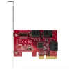 Placa SATA PCIe StarTech.com – Placa de expansão PCIe SATA de 6 portas – 6 Gbit/s – Perfil baixo/alto – Conectores SATA empilhados – ASM1166 Non-RAID – Conversor PCI Express para SATA