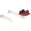 Placa SATA PCIe StarTech.com – Placa de expansão PCIe SATA de 6 portas – 6 Gbit/s – Perfil baixo/alto – Conectores SATA empilhados – ASM1166 Non-RAID – Conversor PCI Express para SATA