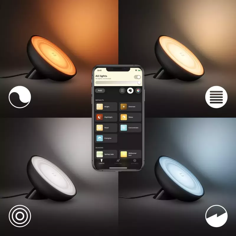 Candeeiro de mesa inteligente Philips Hue White and Colour Ambience Bloom