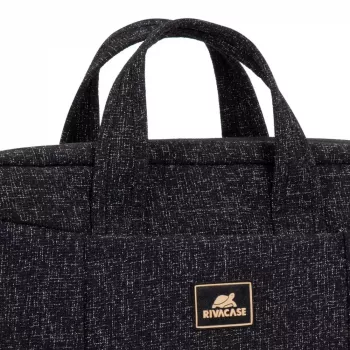 Mala de tiracolo Rivacase 7931 39,6 cm 15,6 polegadas preto branco