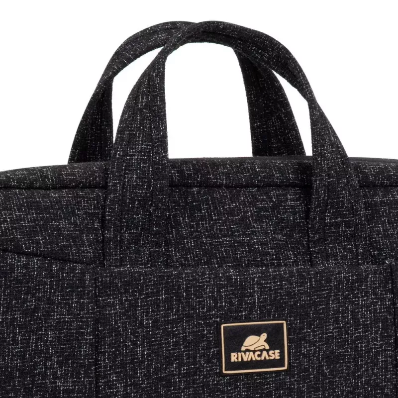 Mala de tiracolo Rivacase 7931 39,6 cm 15,6 polegadas preto branco