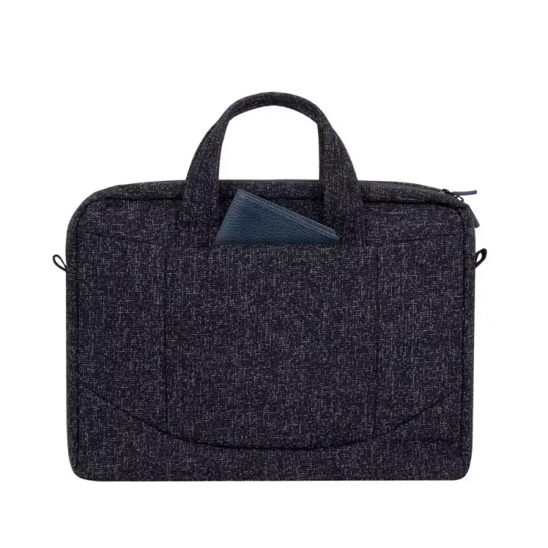 Mala de tiracolo Rivacase 7931 39,6 cm 15,6 polegadas preto branco