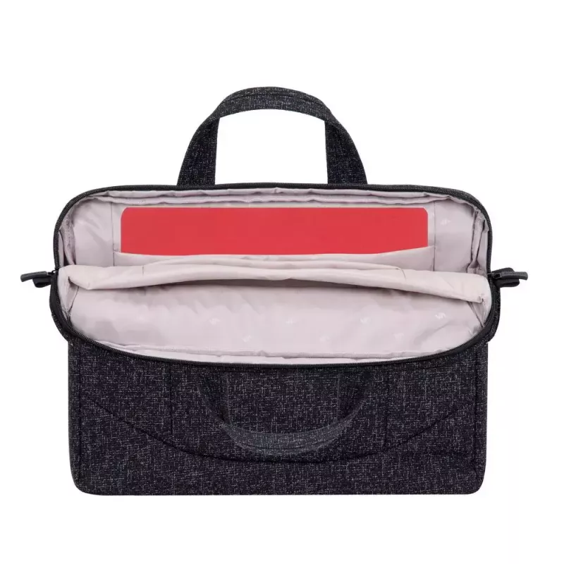Mala de tiracolo Rivacase 7931 39,6 cm 15,6 polegadas preto branco