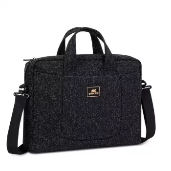 Mala de tiracolo Rivacase 7931 39,6 cm 15,6 polegadas preto branco