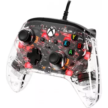 HyperX Clutch Gladiate – comando gaming RGB com fios – Xbox, gamepad, Xbox One, Xbox Series X, com fios, USB, USB Type-A, USB Type-C, transparente