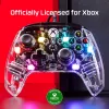HyperX Clutch Gladiate – comando gaming RGB com fios – Xbox, gamepad, Xbox One, Xbox Series X, com fios, USB, USB Type-A, USB Type-C, transparente