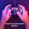 HyperX Clutch Gladiate – comando gaming RGB com fios – Xbox, gamepad, Xbox One, Xbox Series X, com fios, USB, USB Type-A, USB Type-C, transparente