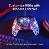 HyperX Clutch Gladiate – comando gaming RGB com fios – Xbox, gamepad, Xbox One, Xbox Series X, com fios, USB, USB Type-A, USB Type-C, transparente