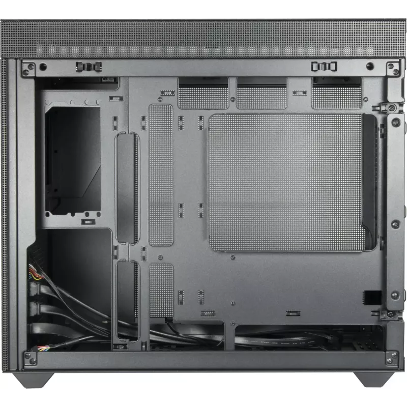 Caixa de PC Mini-Torre INTER-TECH IM-2 Expander, Mini-ITX/Micro ATX, suporta fontes de alimentação ATX/SFX, unidades de 2,5 polegadas e 3,5 polegadas, ventoinhas frontais/superiores 120/140 mm, preta
