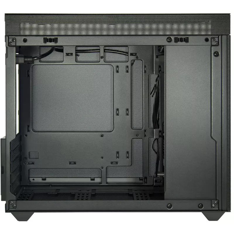 Caixa de PC Mini-Torre INTER-TECH IM-2 Expander, Mini-ITX/Micro ATX, suporta fontes de alimentação ATX/SFX, unidades de 2,5 polegadas e 3,5 polegadas, ventoinhas frontais/superiores 120/140 mm, preta