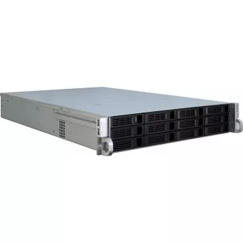 Caixa de servidor Inter-Tech IPC 2U-2412 Rack Preto, Prateado