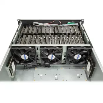 Caixa de computador Inter-Tech 4F28 Rack Preto, Prateado