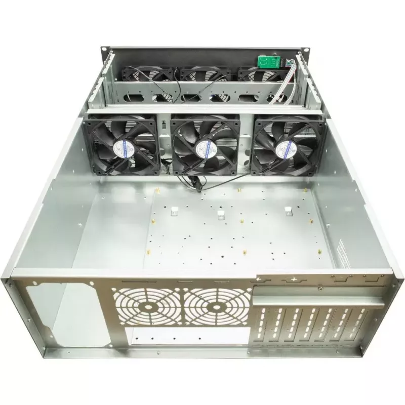 Caixa de computador Inter-Tech 4F28 Rack Preto, Prateado