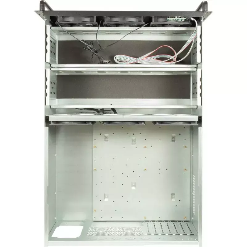 Caixa de computador Inter-Tech 4F28 Rack Preto, Prateado