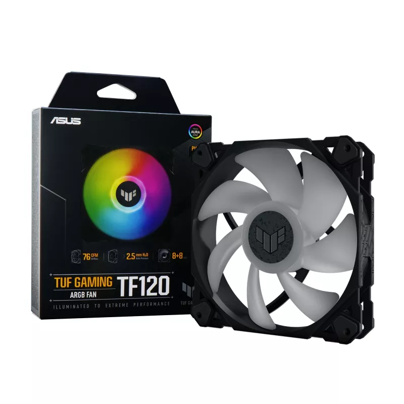 Ventoinha ASUS TUF Gaming TF120 ARGB caixa de computador dissipador de ar 12 cm preta