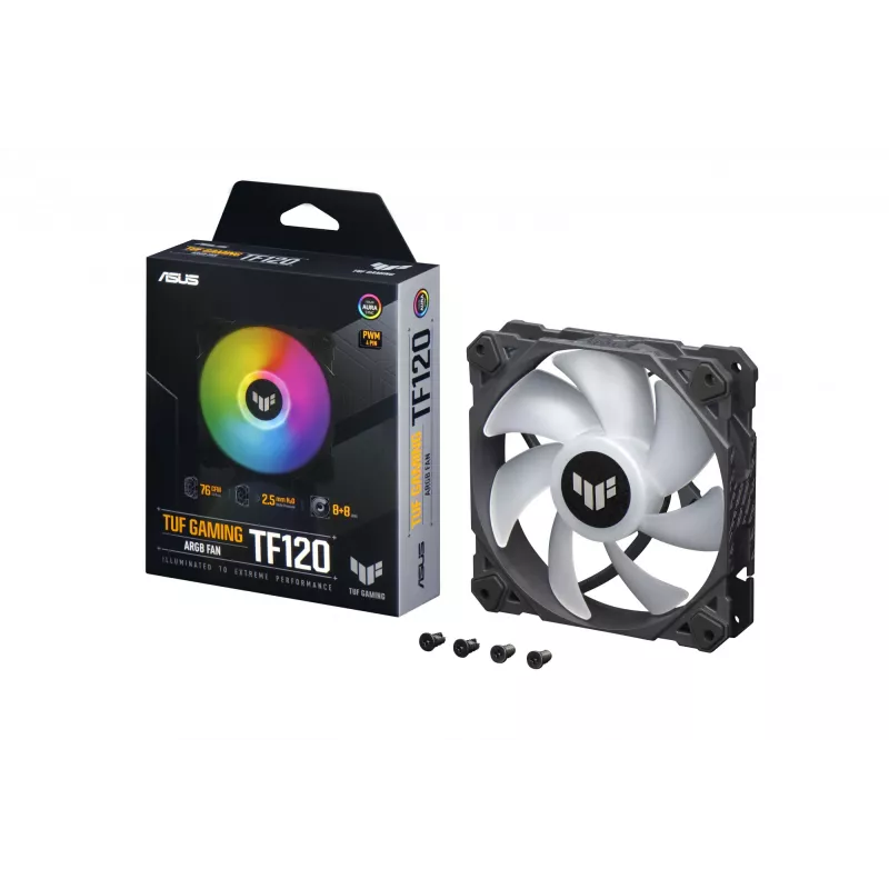 Ventoinha ASUS TUF Gaming TF120 ARGB caixa de computador dissipador de ar 12 cm preta