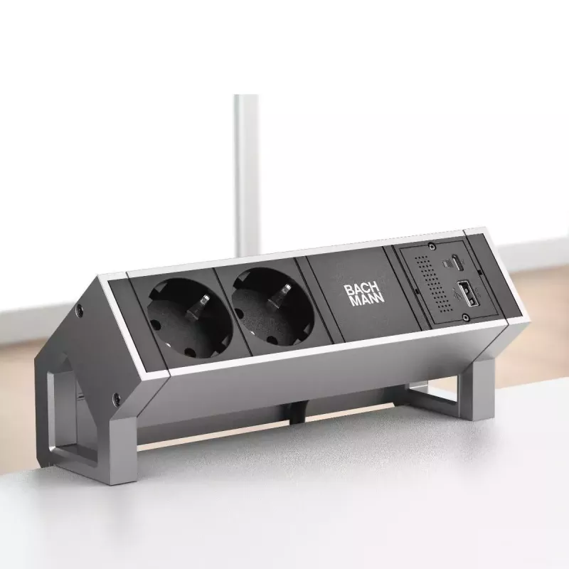 Bachmann 917.229 CM módulo replicador de portas, USB-C PD 100 W, 2x USB-A, Mini DisplayPort, RJ45
