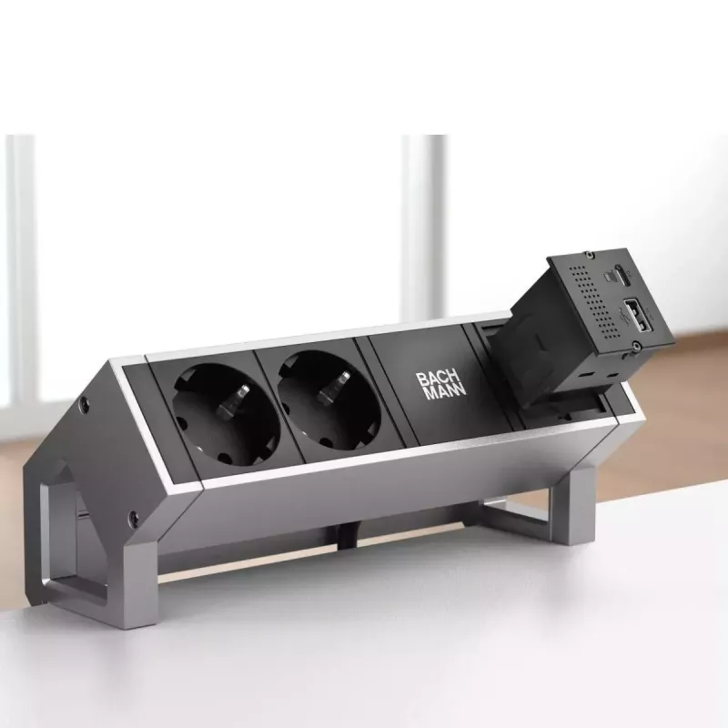 Bachmann 917.229 CM módulo replicador de portas, USB-C PD 100 W, 2x USB-A, Mini DisplayPort, RJ45