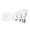 Kit de iluminação inteligente Philips Hue White and Colour Ambience Starterkit – 3 lâmpadas E27 11W, Bluetooth/Zigbee, dimmer