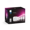 Kit de iluminação inteligente Philips Hue White and Colour Ambience Starterkit – 3 lâmpadas E27 11W, Bluetooth/Zigbee, dimmer