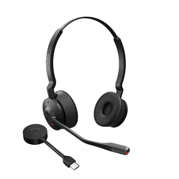 Jabra Engage 55 MS Stereo Headset sem fios com arco de cabeça escritório/call center USB Type-A preto