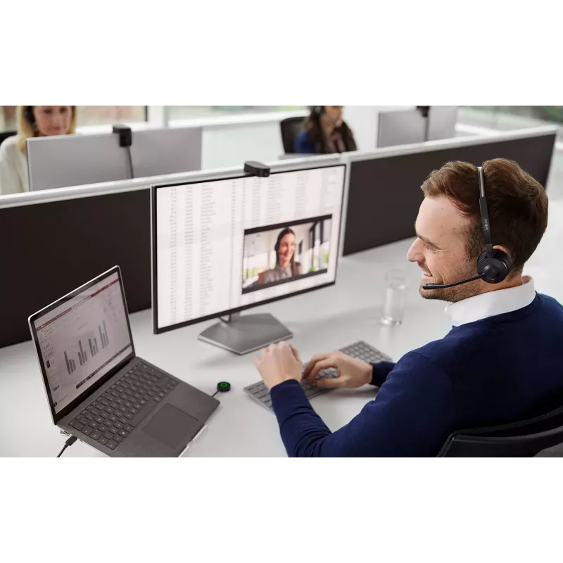Jabra Engage 55 MS Stereo Headset sem fios com arco de cabeça escritório/call center USB Type-A preto