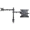 StarTech.com A2-LAPTOP-DESK-MOUNT braço de monitor ajustável com tabuleiro VESA para portátil, para portátil até 4,5 kg (9,9 lb) e um único ecrã, montagem com grampo em C ou passa-cabos, aço/plástico, preto