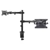 StarTech.com A2-LAPTOP-DESK-MOUNT braço de monitor ajustável com tabuleiro VESA para portátil, para portátil até 4,5 kg (9,9 lb) e um único ecrã, montagem com grampo em C ou passa-cabos, aço/plástico, preto