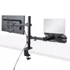 StarTech.com A2-LAPTOP-DESK-MOUNT braço de monitor ajustável com tabuleiro VESA para portátil, para portátil até 4,5 kg (9,9 lb) e um único ecrã, montagem com grampo em C ou passa-cabos, aço/plástico, preto