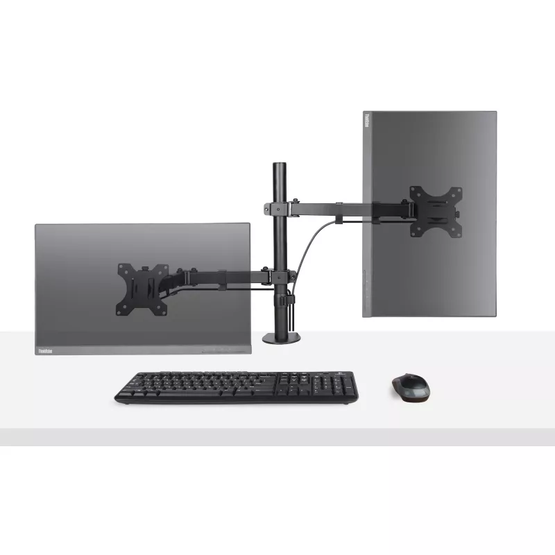 StarTech.com A2-LAPTOP-DESK-MOUNT braço de monitor ajustável com tabuleiro VESA para portátil, para portátil até 4,5 kg (9,9 lb) e um único ecrã, montagem com grampo em C ou passa-cabos, aço/plástico, preto