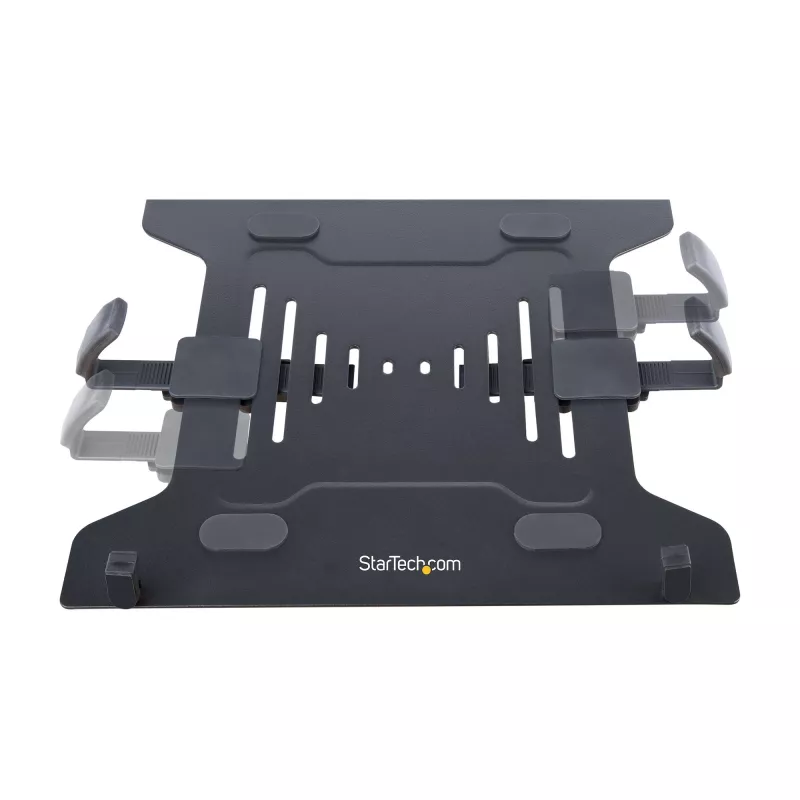 StarTech.com A2-LAPTOP-DESK-MOUNT braço de monitor ajustável com tabuleiro VESA para portátil, para portátil até 4,5 kg (9,9 lb) e um único ecrã, montagem com grampo em C ou passa-cabos, aço/plástico, preto