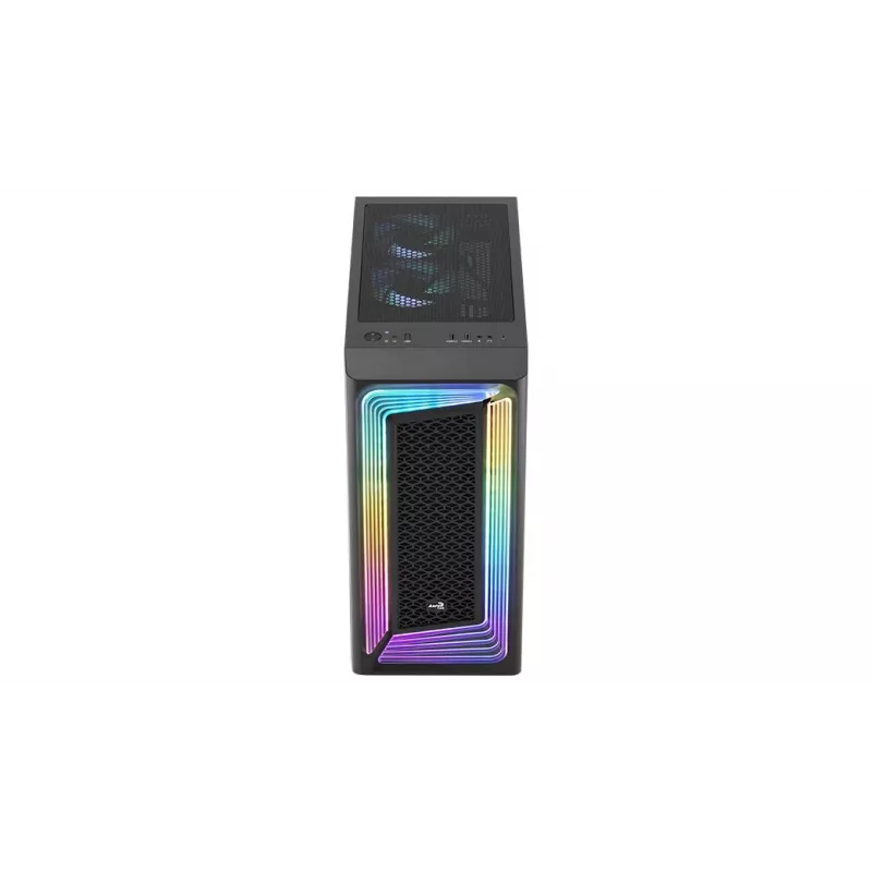 Aerocool Interstellar-G-BK-v1 caixa de PC Midi Tower, ATX/Micro-ATX/Mini-ITX, ARGB, vidro temperado, preta