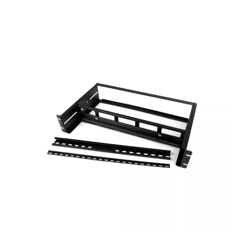 Conjunto de montagem StarTech.com ajustável para calha DIN em rack com calhas Top-Hat/Mini/G