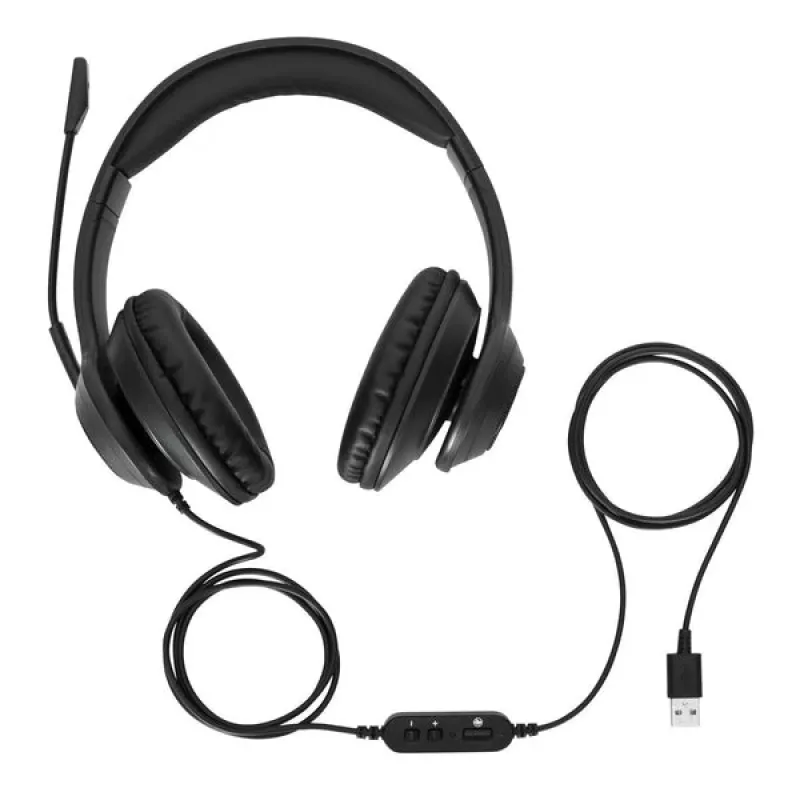 Headset Targus AEH102GL com fios arco de cabeça chamadas/música USB Type-A preto