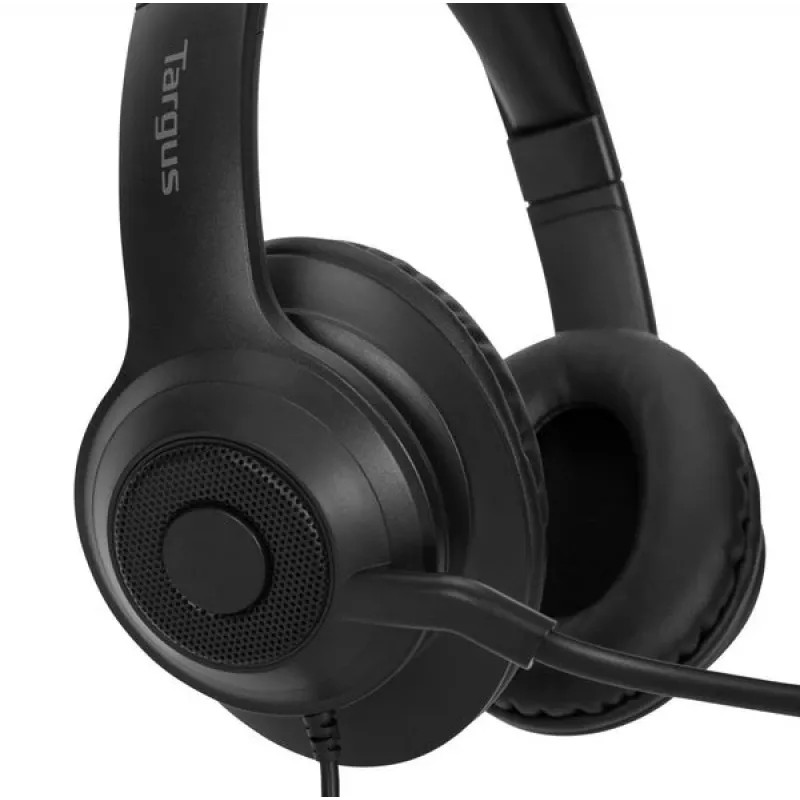 Headset Targus AEH102GL com fios arco de cabeça chamadas/música USB Type-A preto