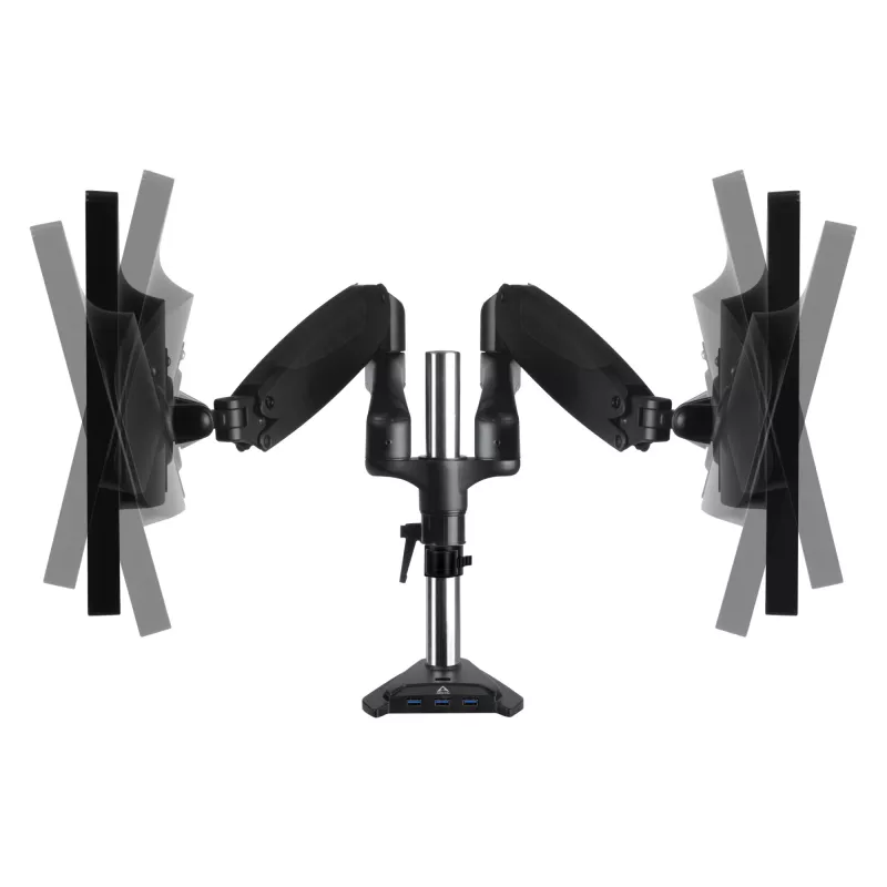 Suporte de secretária ARCTIC Z2-3D Gen 3 braço duplo para monitor com mola a gás, grampo, 8 kg, 73,7 cm (29 polegadas), 86,4 cm (34 polegadas), 100 x 100 mm, preto