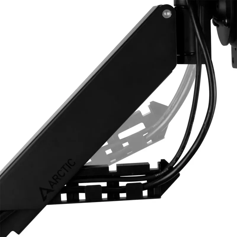 Suporte de secretária com mola a gás para monitor Arctic X1-3D — para ecrãs até 43 polegadas / 10 kg, VESA 75x75–100x100, preto