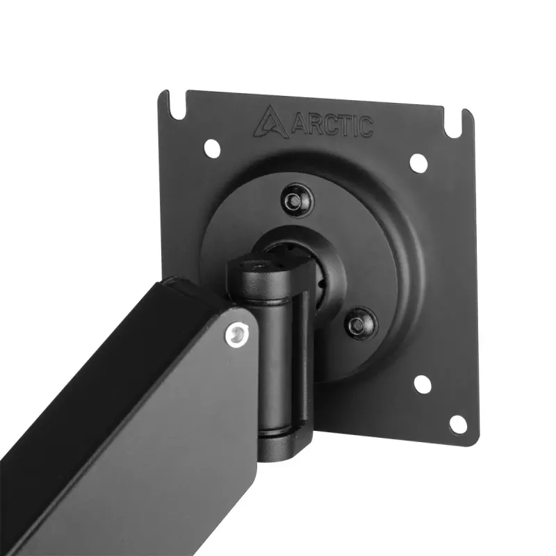 Suporte de secretária com mola a gás para monitor Arctic X1-3D — para ecrãs até 43 polegadas / 10 kg, VESA 75x75–100x100, preto