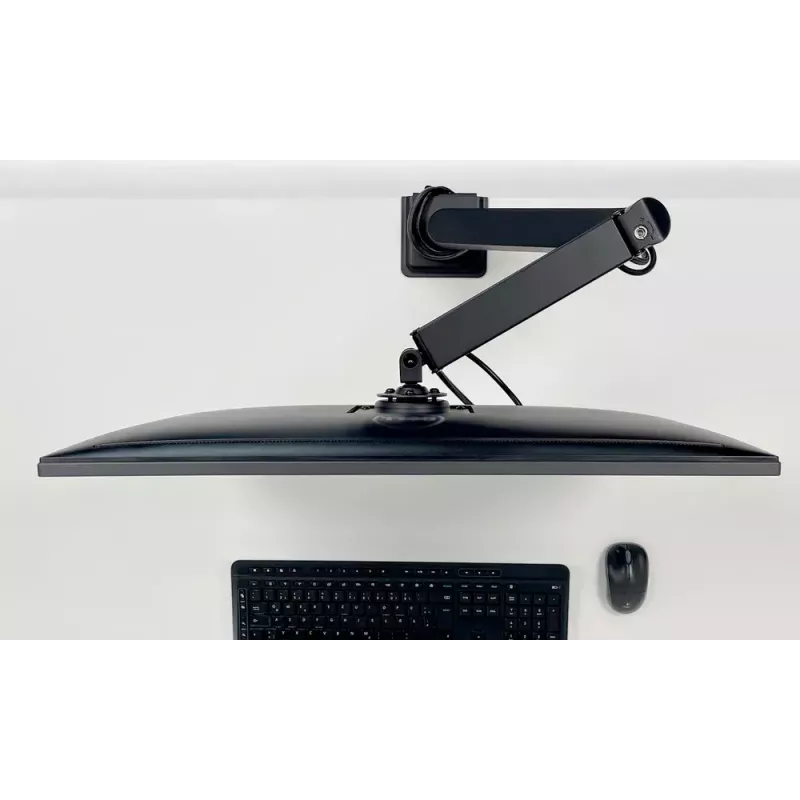 Suporte de secretária com mola a gás para monitor Arctic X1-3D — para ecrãs até 43 polegadas / 10 kg, VESA 75x75–100x100, preto