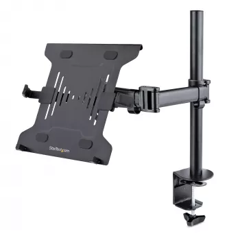 Suporte para portátil StarTech.com – suporte para monitor e portátil – ecrãs até 34 polegadas (8 kg) e portáteis (4,5 kg) – braço articulado VESA para portátil – montagem por grampo/ilharó