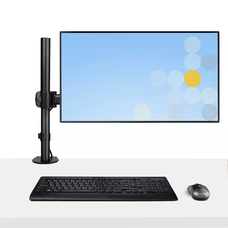 StarTech.com A-LAPTOP-DESK-MOUNT suporte de secretária para monitor e portátil, para ecrãs até 34 polegadas (8 kg / 17,6 lb) e portáteis (4,5 kg / 9,9 lb), braço articulado com tabuleiro VESA para portátil, montagem com grampo