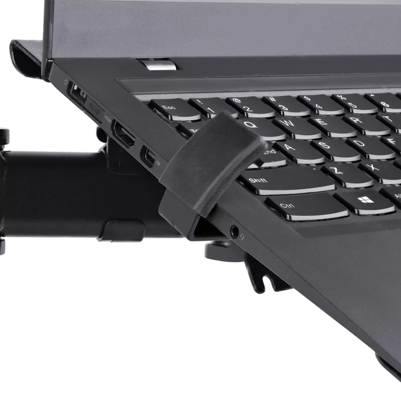 StarTech.com A-LAPTOP-DESK-MOUNT suporte de secretária para monitor e portátil, para ecrãs até 34 polegadas (8 kg / 17,6 lb) e portáteis (4,5 kg / 9,9 lb), braço articulado com tabuleiro VESA para portátil, montagem com grampo