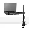 StarTech.com A-LAPTOP-DESK-MOUNT suporte de secretária para monitor e portátil, para ecrãs até 34 polegadas (8 kg / 17,6 lb) e portáteis (4,5 kg / 9,9 lb), braço articulado com tabuleiro VESA para portátil, montagem com grampo