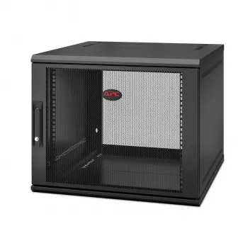 APC NetShelter WX AR109SH6, 9U, bastidor de patch 19 polegadas, montagem na parede, pré-montado, 600 mm de profundidade