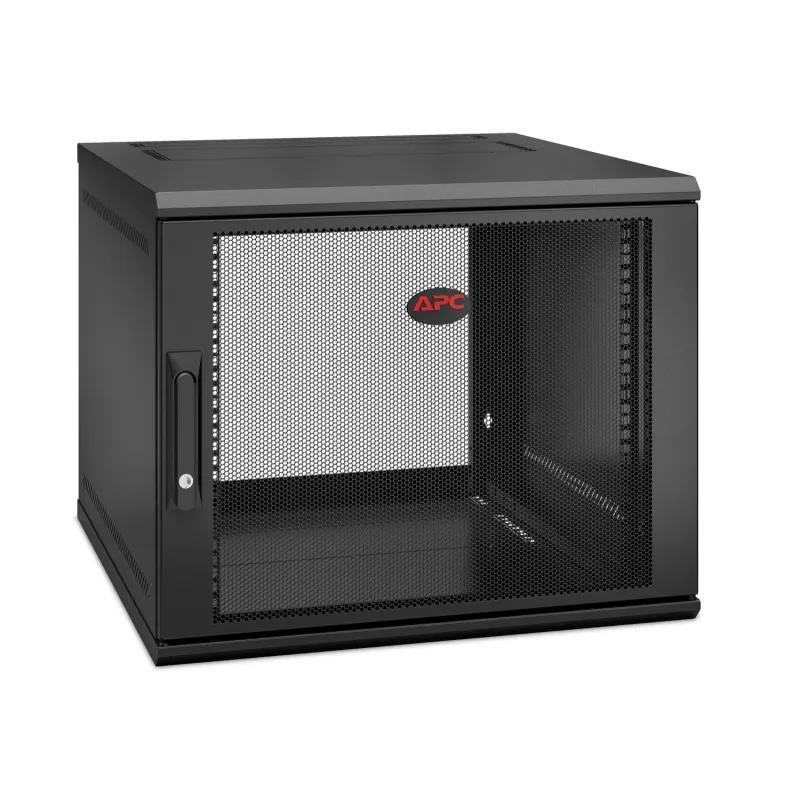 APC NetShelter WX AR109SH6, 9U, bastidor de patch 19 polegadas, montagem na parede, pré-montado, 600 mm de profundidade