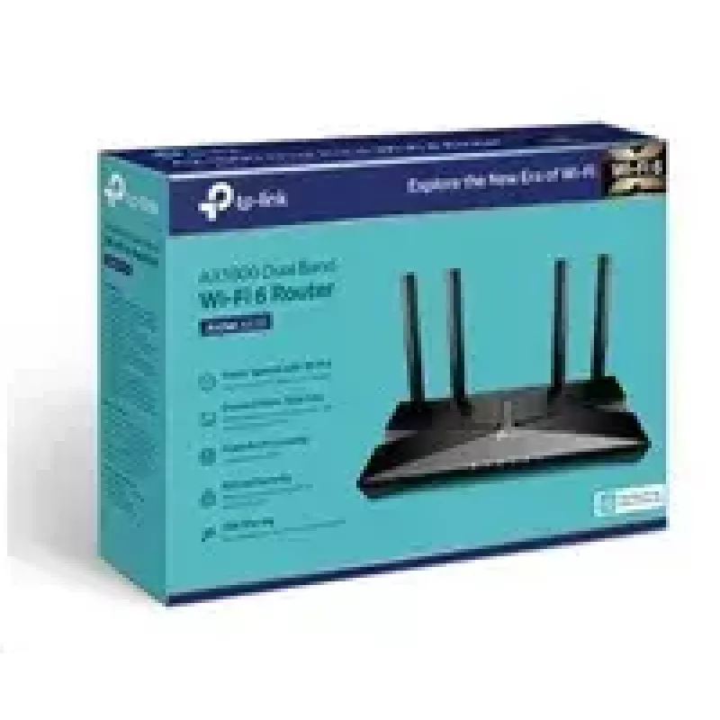 Router TP-LINK Dual-Band Wi-Fi 6 Archer AX20 802.11ax, 574+1201 Mbit/s, 10/100/1000 Mbit/s, portas Ethernet LAN (RJ-45) 4, número de antenas 4
