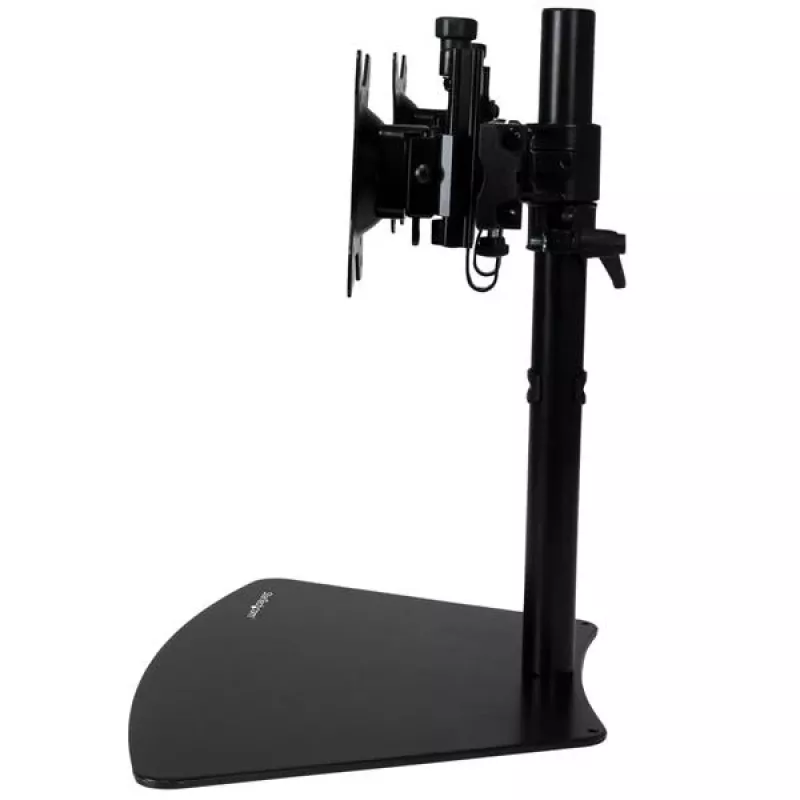 Suporte StarTech.com para dois monitores – horizontal – preto, autónomo, 8 kg, 61 cm (24 polegadas), 100 x 100 mm, altura ajustável, preto