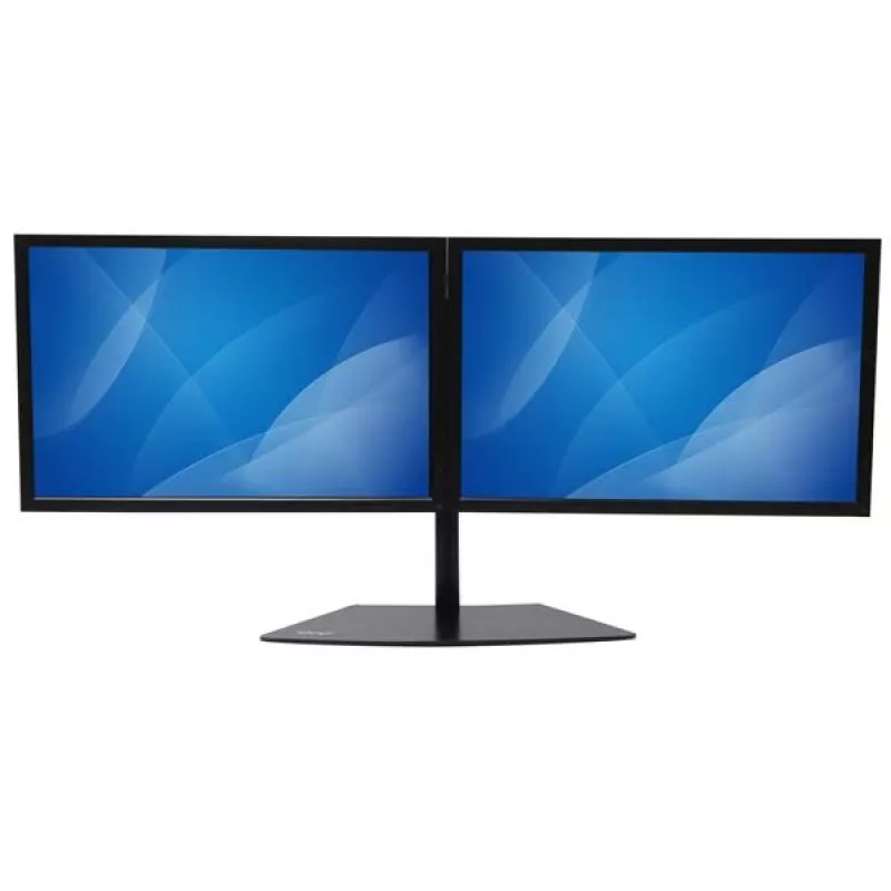 Suporte StarTech.com para dois monitores – horizontal – preto, autónomo, 8 kg, 61 cm (24 polegadas), 100 x 100 mm, altura ajustável, preto