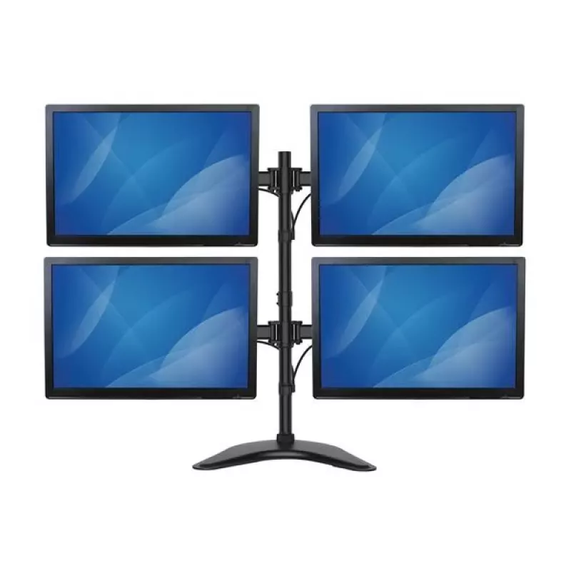 Base de secretária StarTech.com para quatro monitores – articulada, autónoma, 8 kg, 33 cm (13 polegadas), 68,6 cm (27 polegadas), 100 x 100 mm, preto